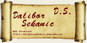 Dalibor Sekanić vizit kartica